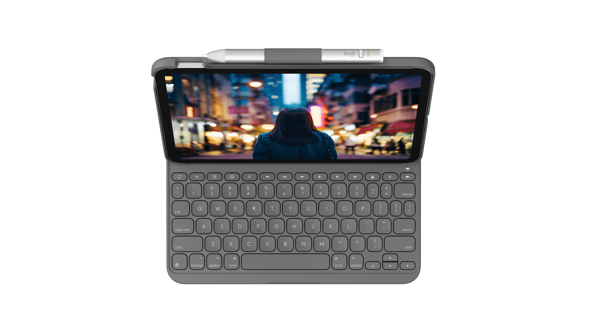 SLIM FOLIO - Oxford Grisi (iPad 10. Nesil ve A16)